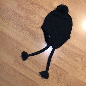 NWT The North Face Purrl Stitch EarFlap Beanie, Black